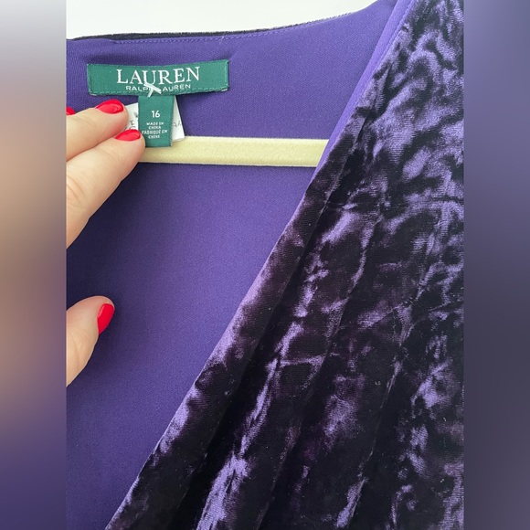 Ralph Lauren Purple Crushed Velvet Gown (Sz. 16) - Picture 2 of 2